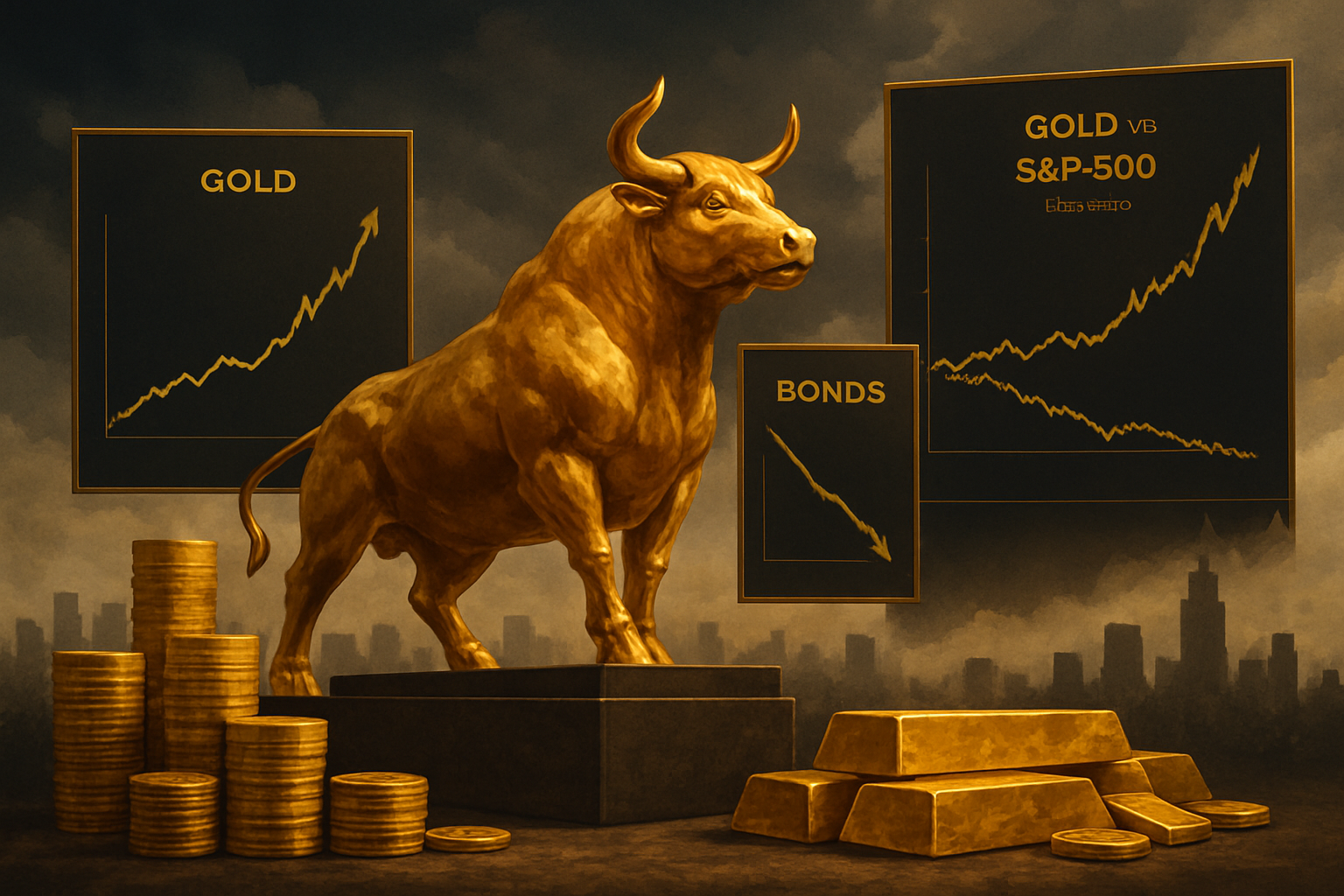 gold outperforms bonds and the s&p 500
