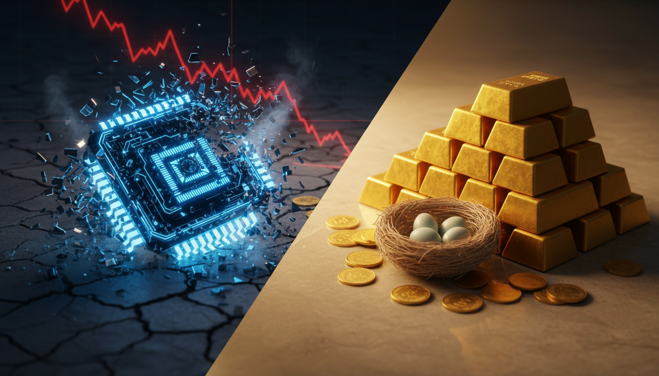 ai tech bubble markets dumping gold rising