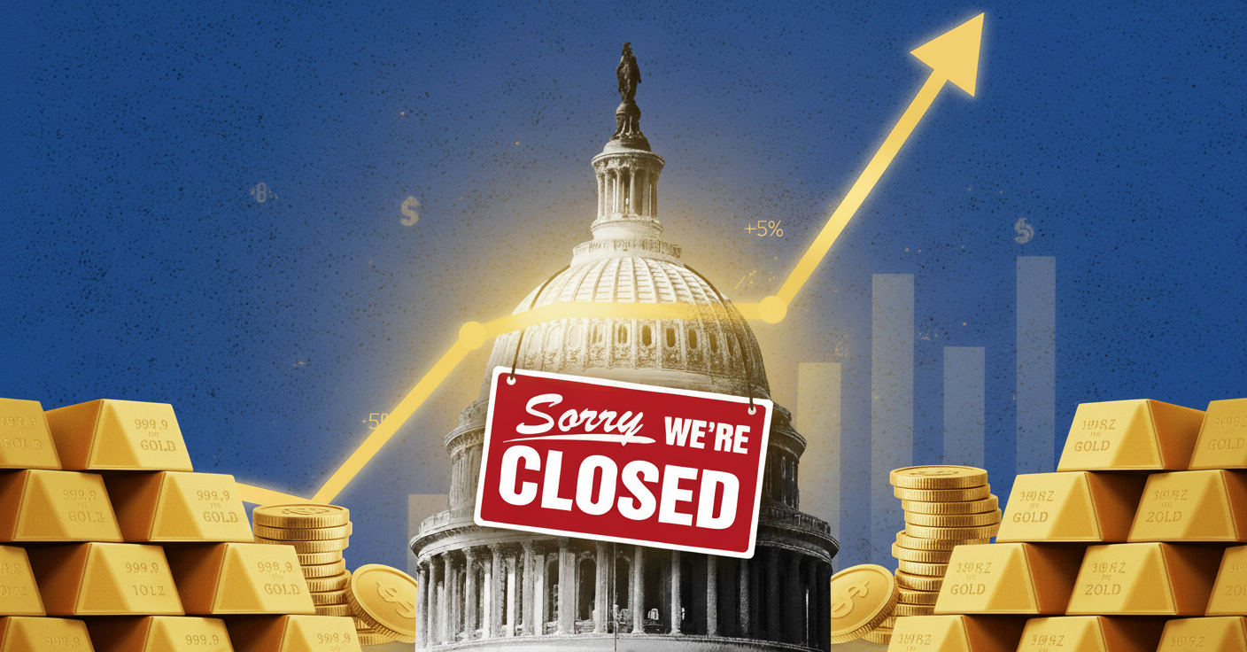government shut down gold prices rise
